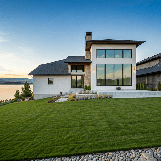 Luxury modern home in Kelowna overlooking the lake